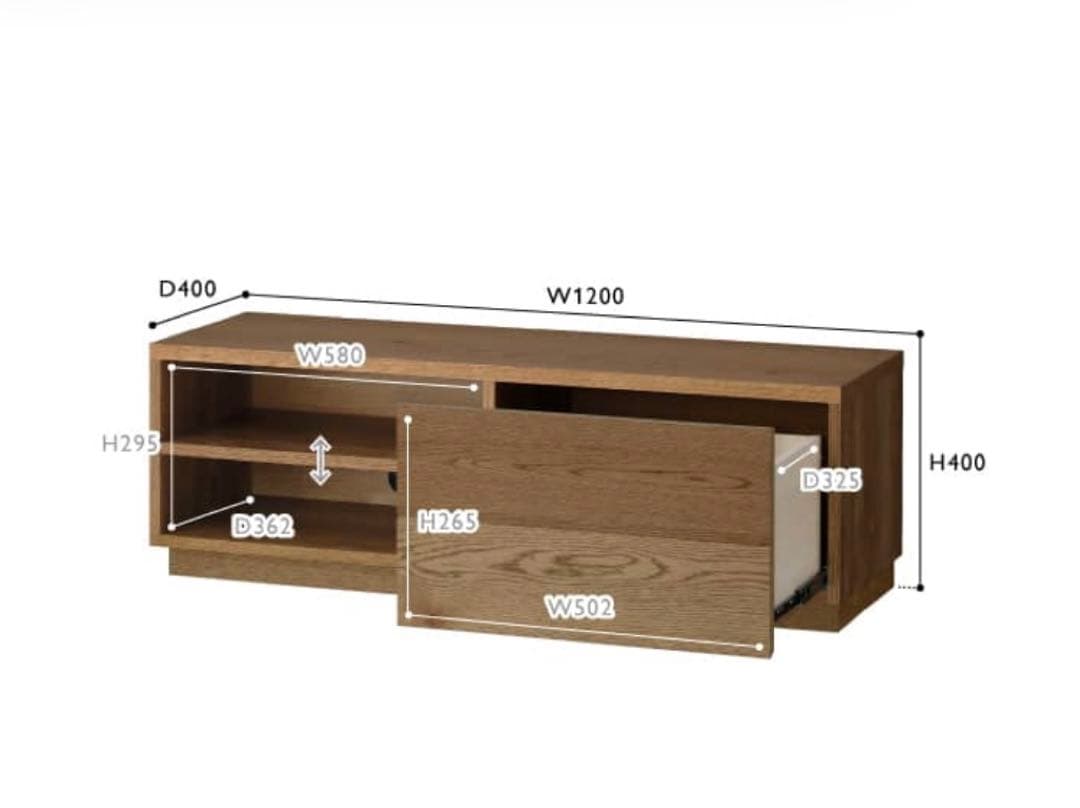 キキ　unico ADDAY（アディ） TVボード　W1200