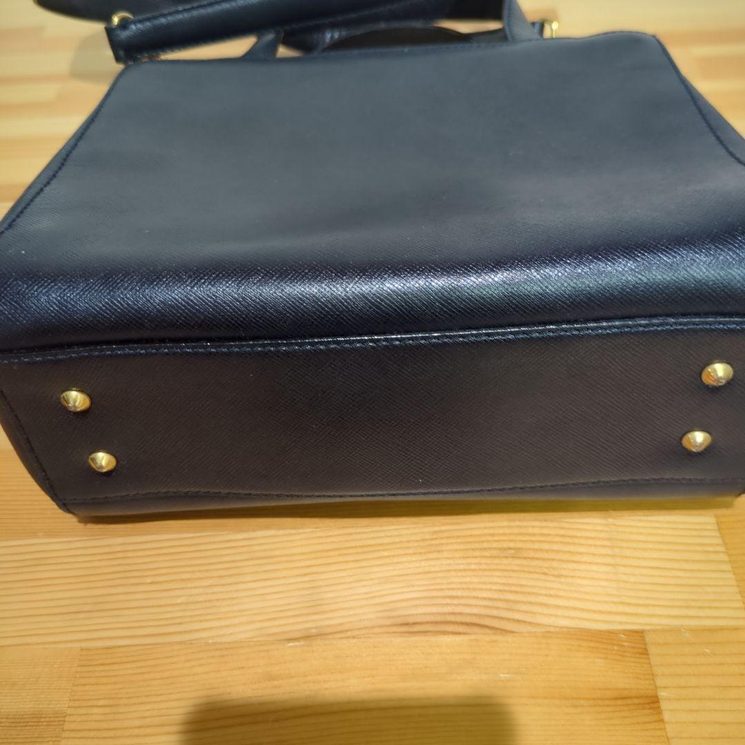 PRADA ネイビー レザー ショルダーバッグ　プラダショルダー　サフィアーノ