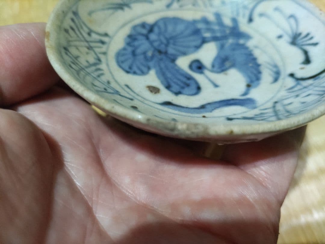 唐物　古染付　鳥図　酒盃　中国