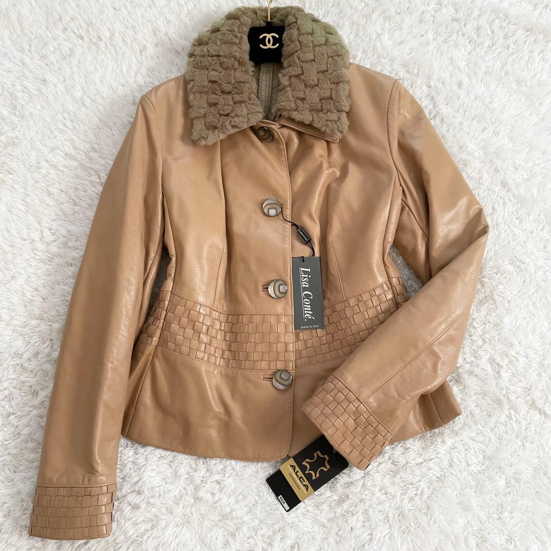 イタリア製 未使用 タグ付き リサコンテ ラムレザージャケット ライナー付き