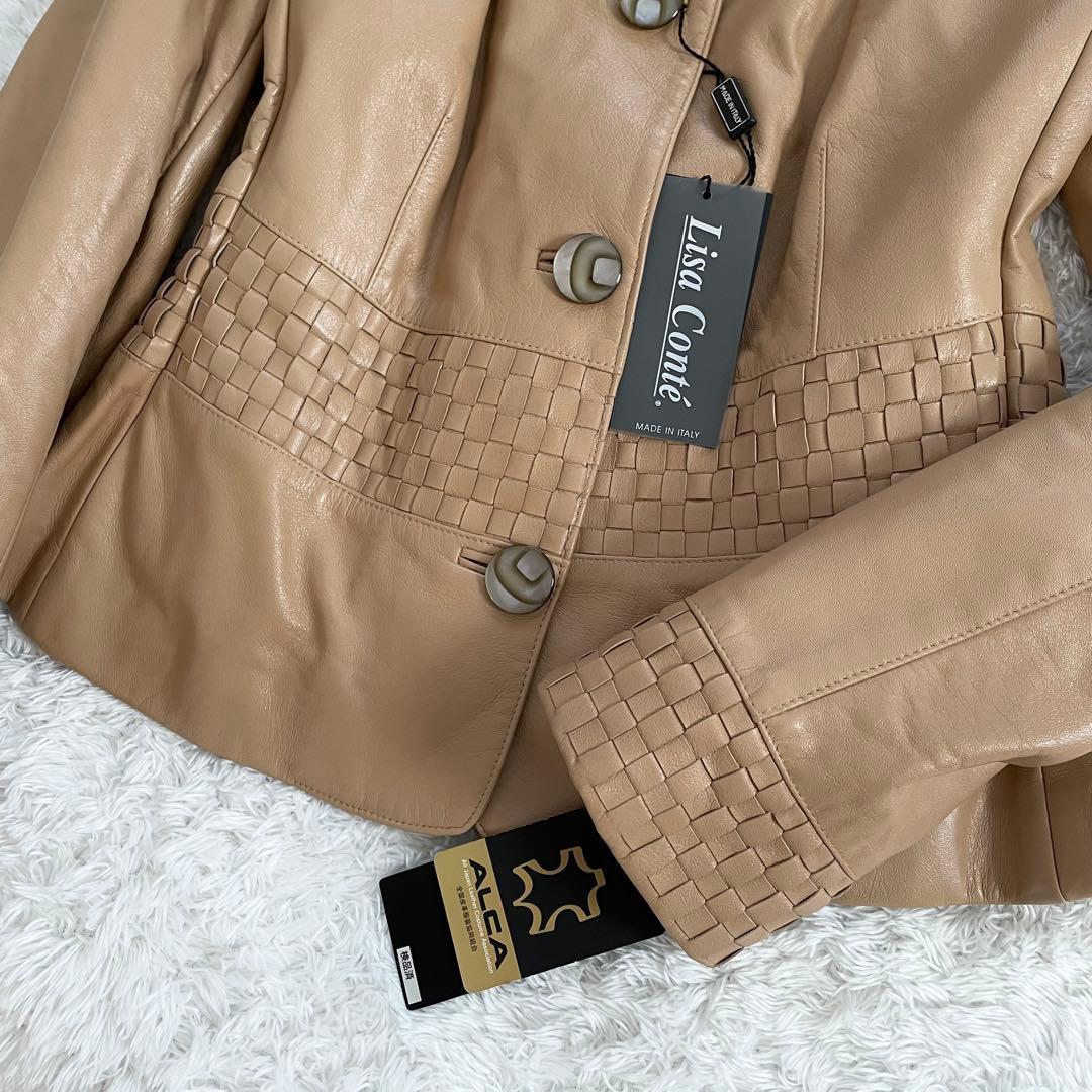イタリア製 未使用 タグ付き リサコンテ ラムレザージャケット ライナー付き