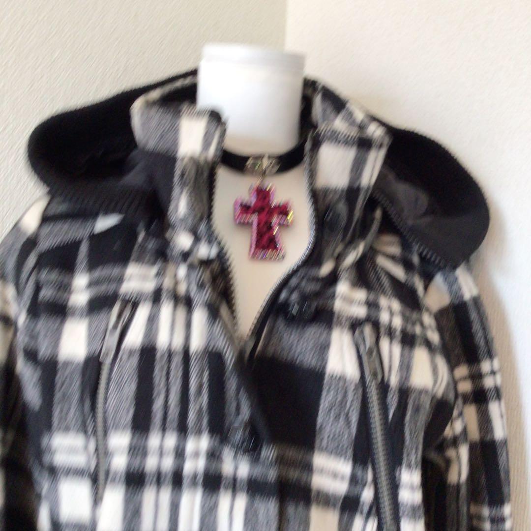 y2k 00s archiveチェックロングジャケット 平成ギャルグランジ