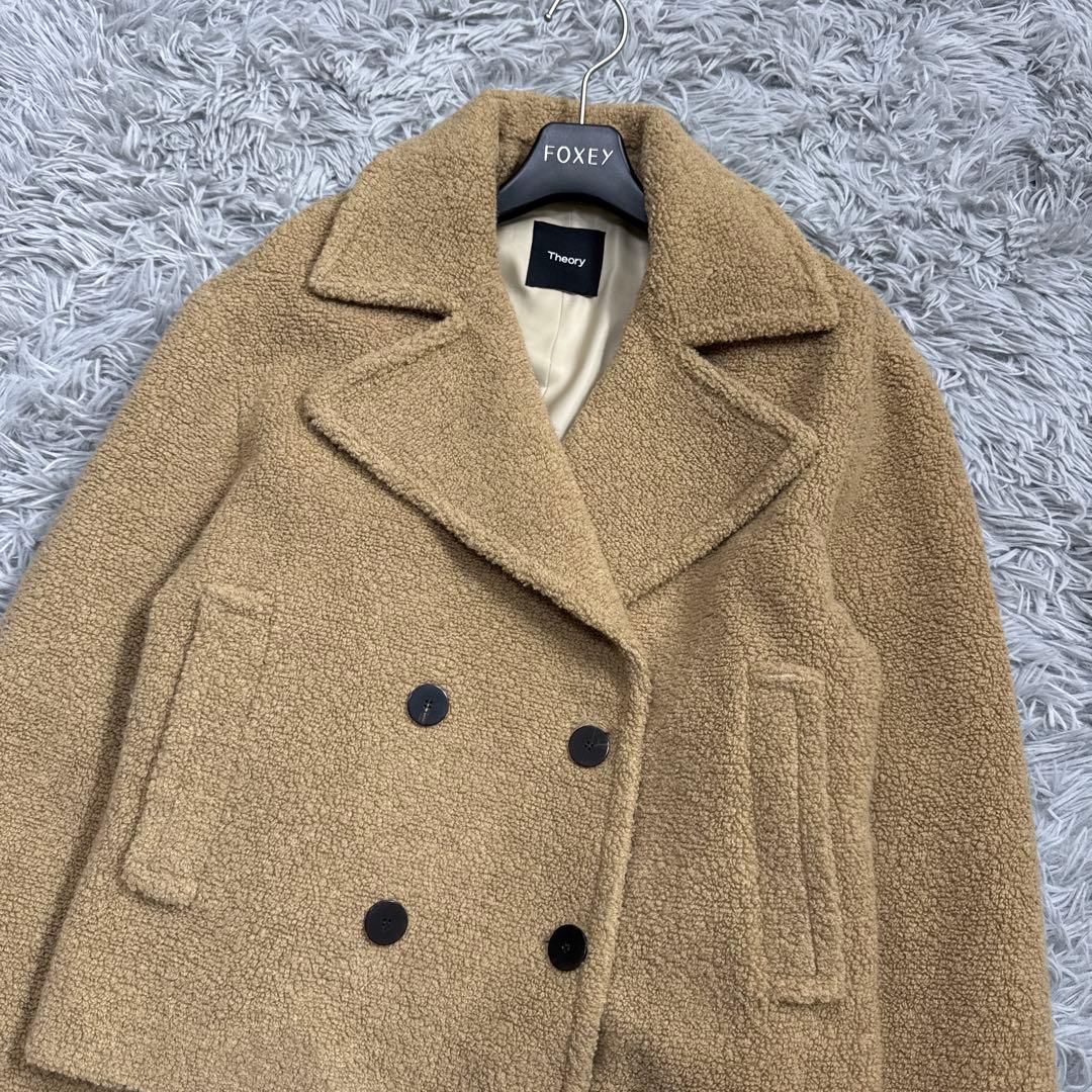 美品✨22AW セオリー 7万 TEDDY FLEECE ボアPコート キャメル