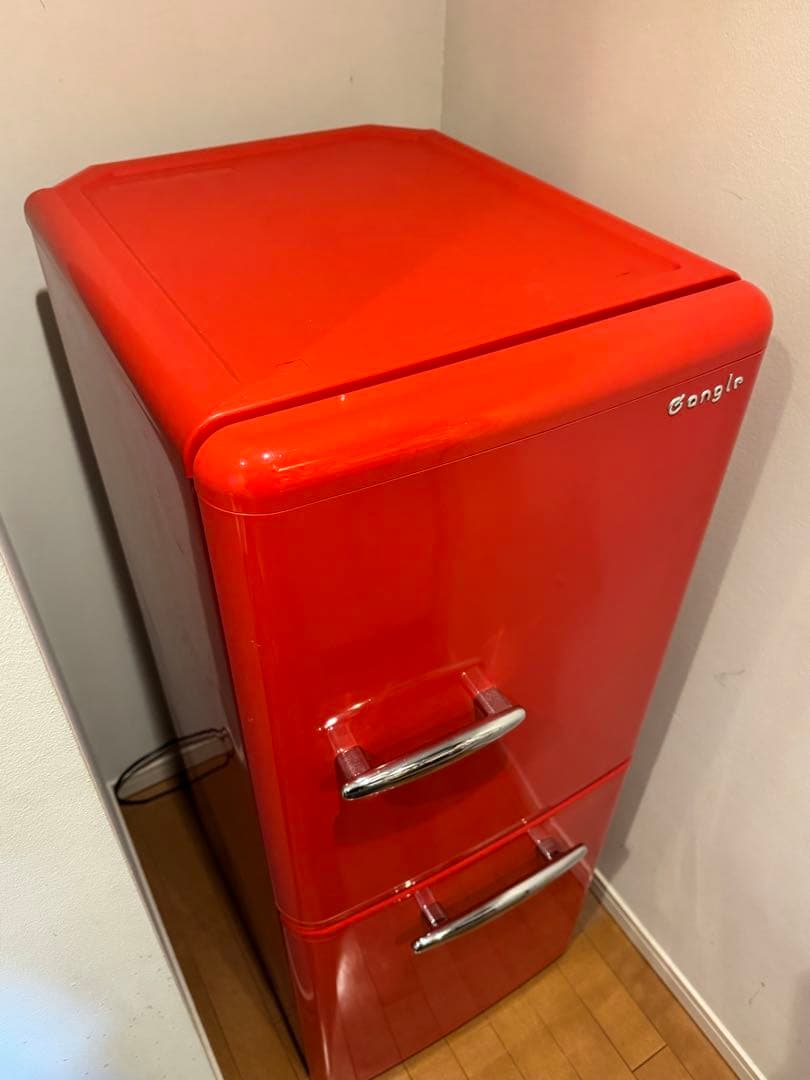 e angle ノンフロン冷凍冷蔵庫　赤色 ANG-RE151-A1 149L