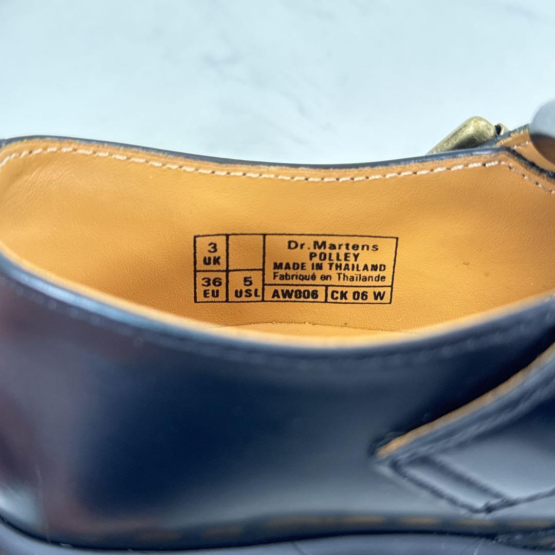 【美品】ドクターマーチン POLLEY Tバーシューズ UK3 黒 ポリー