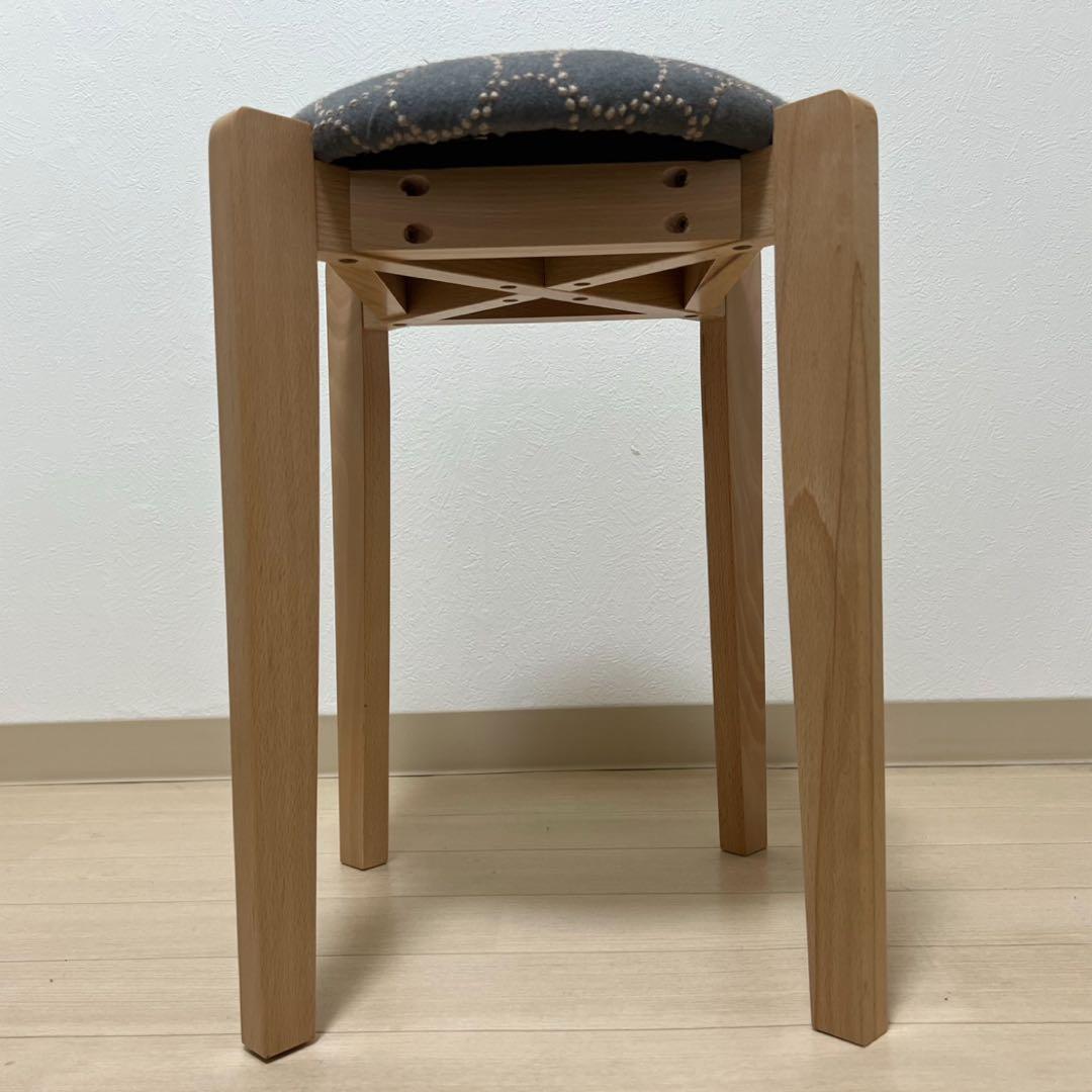 ミナペルホネン スツール タンバリン 角脚 【グレー/ブルー】椅子 ハンドメイド