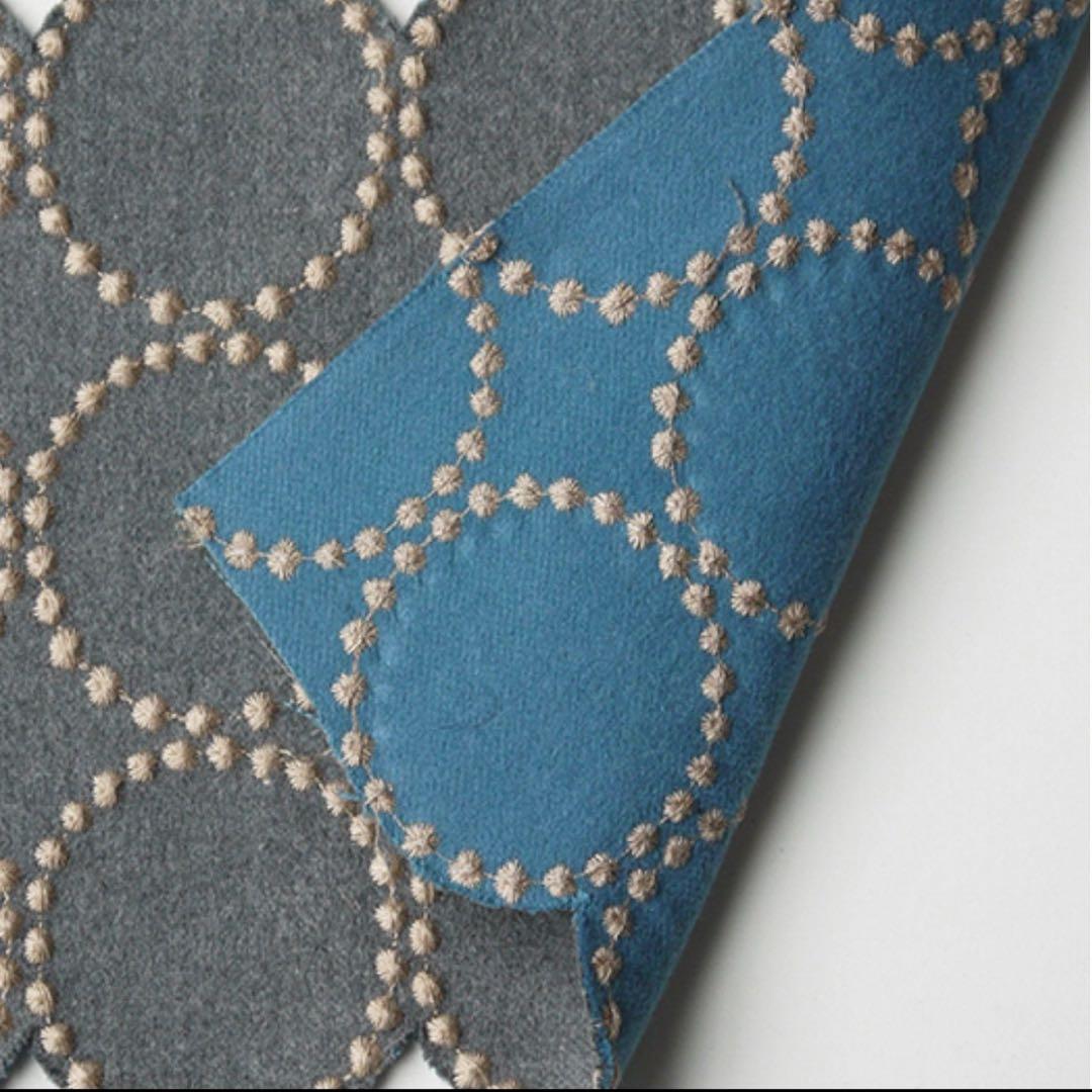 ミナペルホネン スツール タンバリン 角脚 【グレー/ブルー】椅子 ハンドメイド