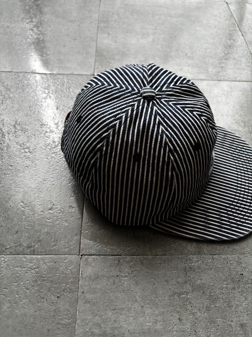 USA製　シュプリーム Sロゴ　ヒッコリー　ストライプ　キャップ　デザイン◎