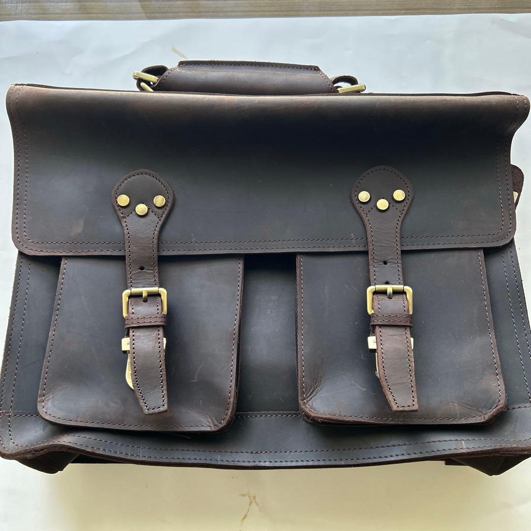 レザー ビジネスバッグ ブラウン