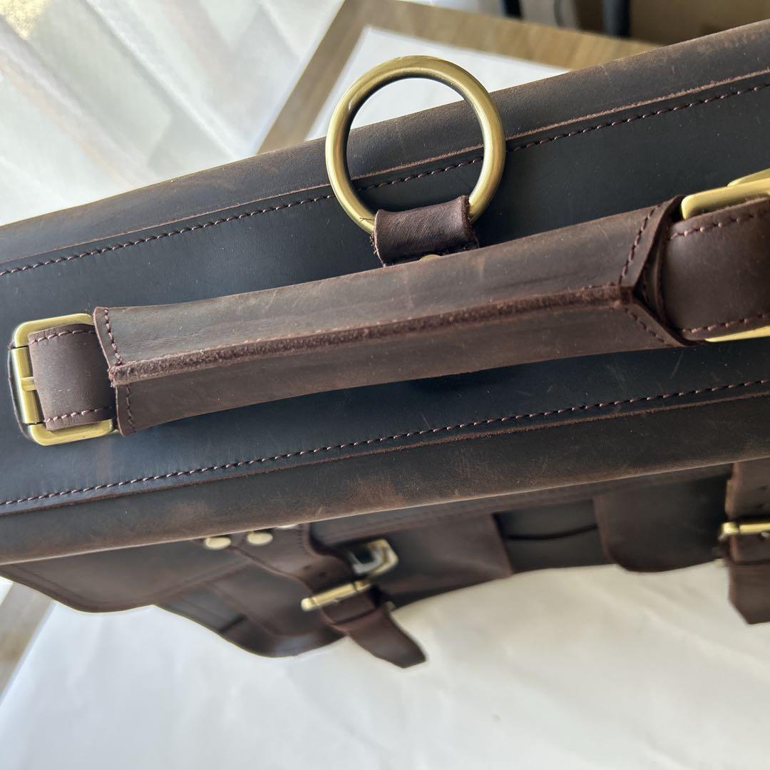 レザー ビジネスバッグ ブラウン