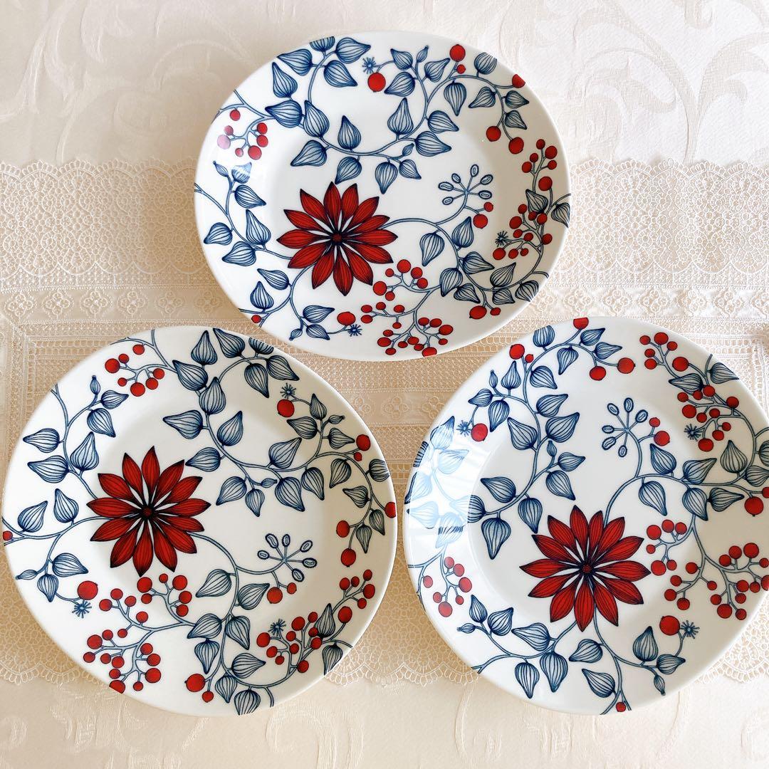 【未使用】アラビア ルノ フロストベリー 25cmオーバルプレート3枚 季節限定