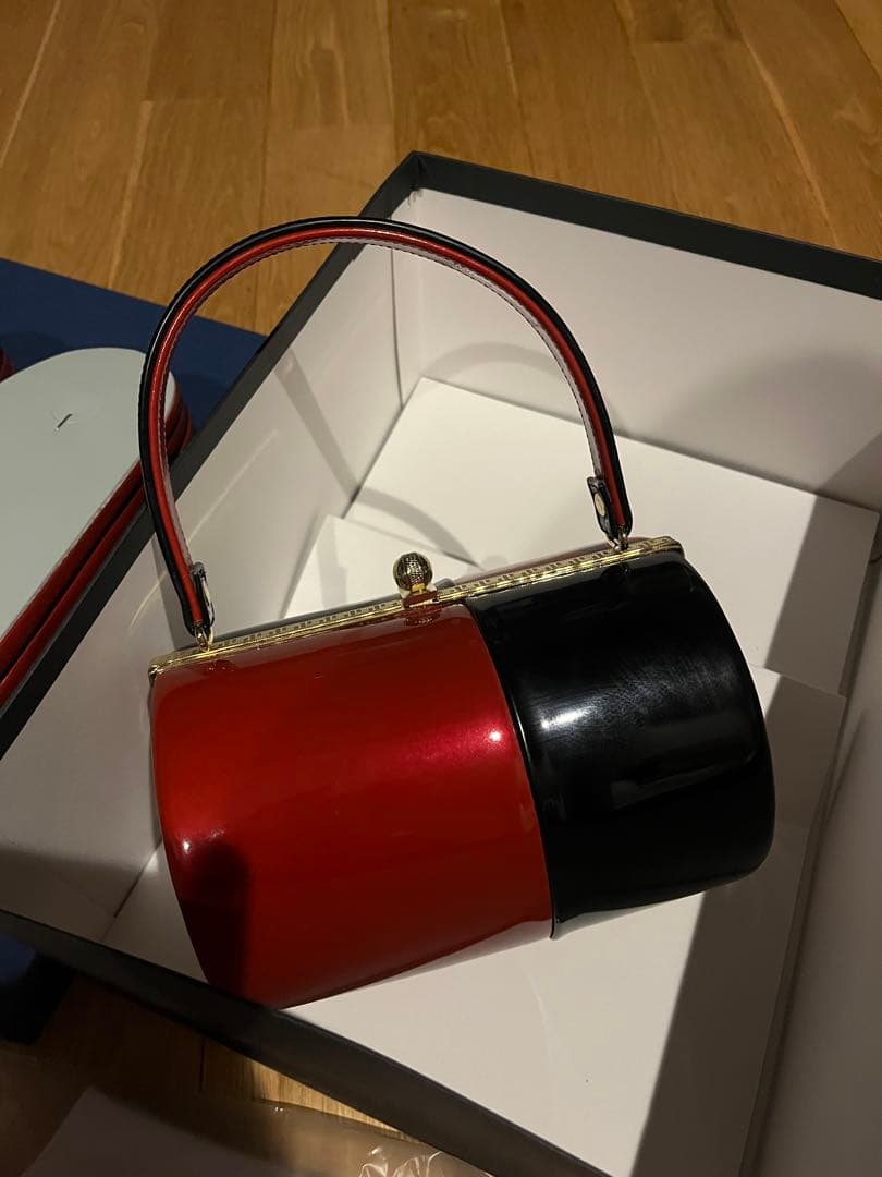 和装用草履とバッグセット 黒赤