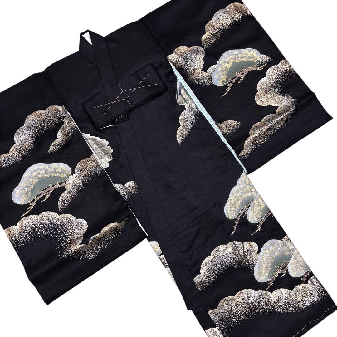 《新品 日本製 》漆黒 豪華爛漫金箔技法 お宮参り 産着 祝着 新品たとう紙付