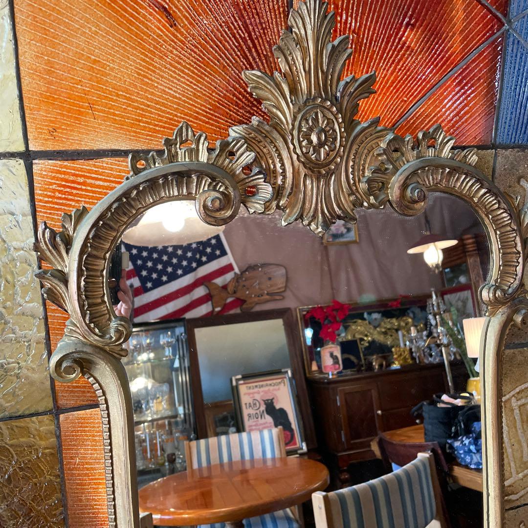 フランスアンティーク素敵な壁掛けミラー