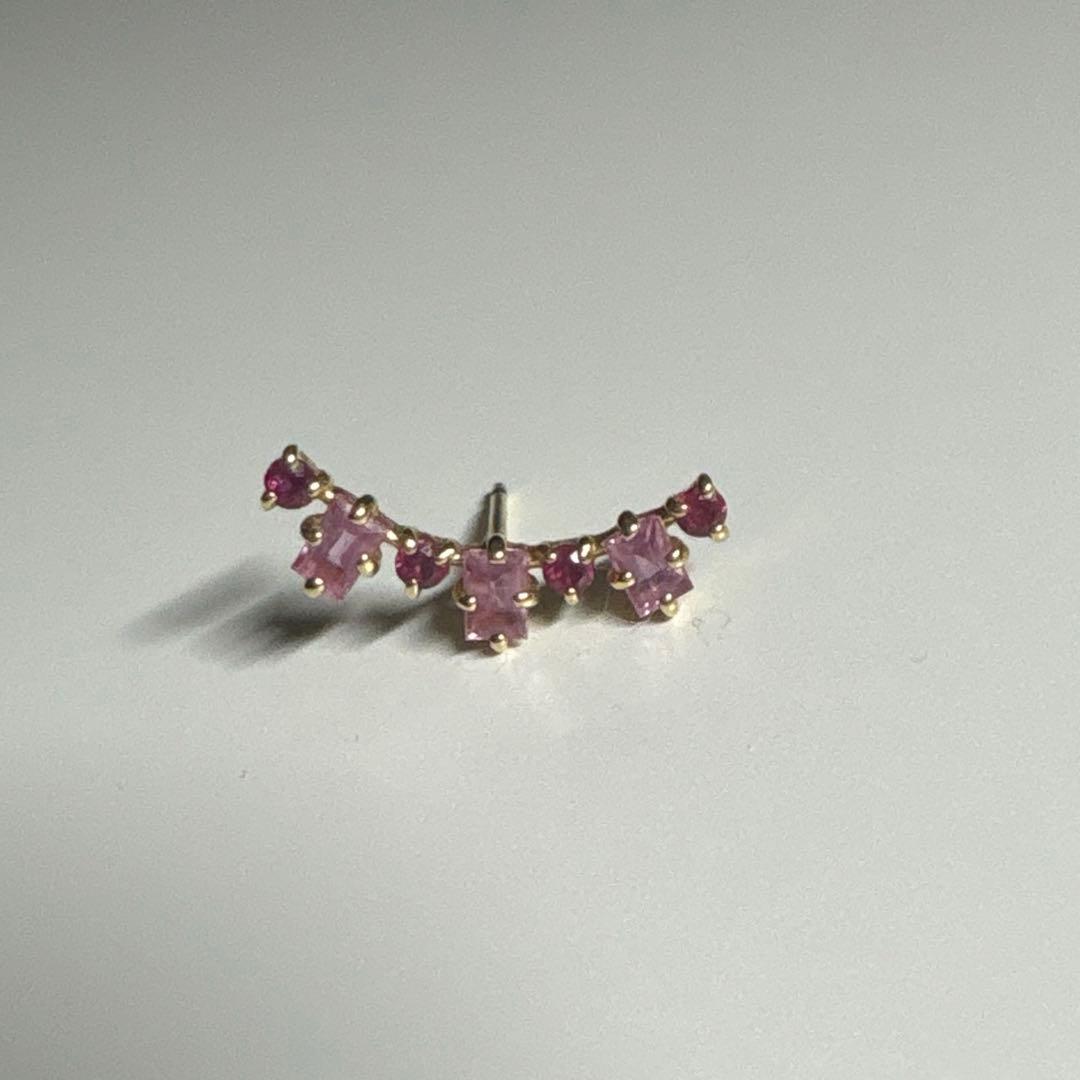 bizoux ピアス　ルビー×ピンクサファイア　ビズー