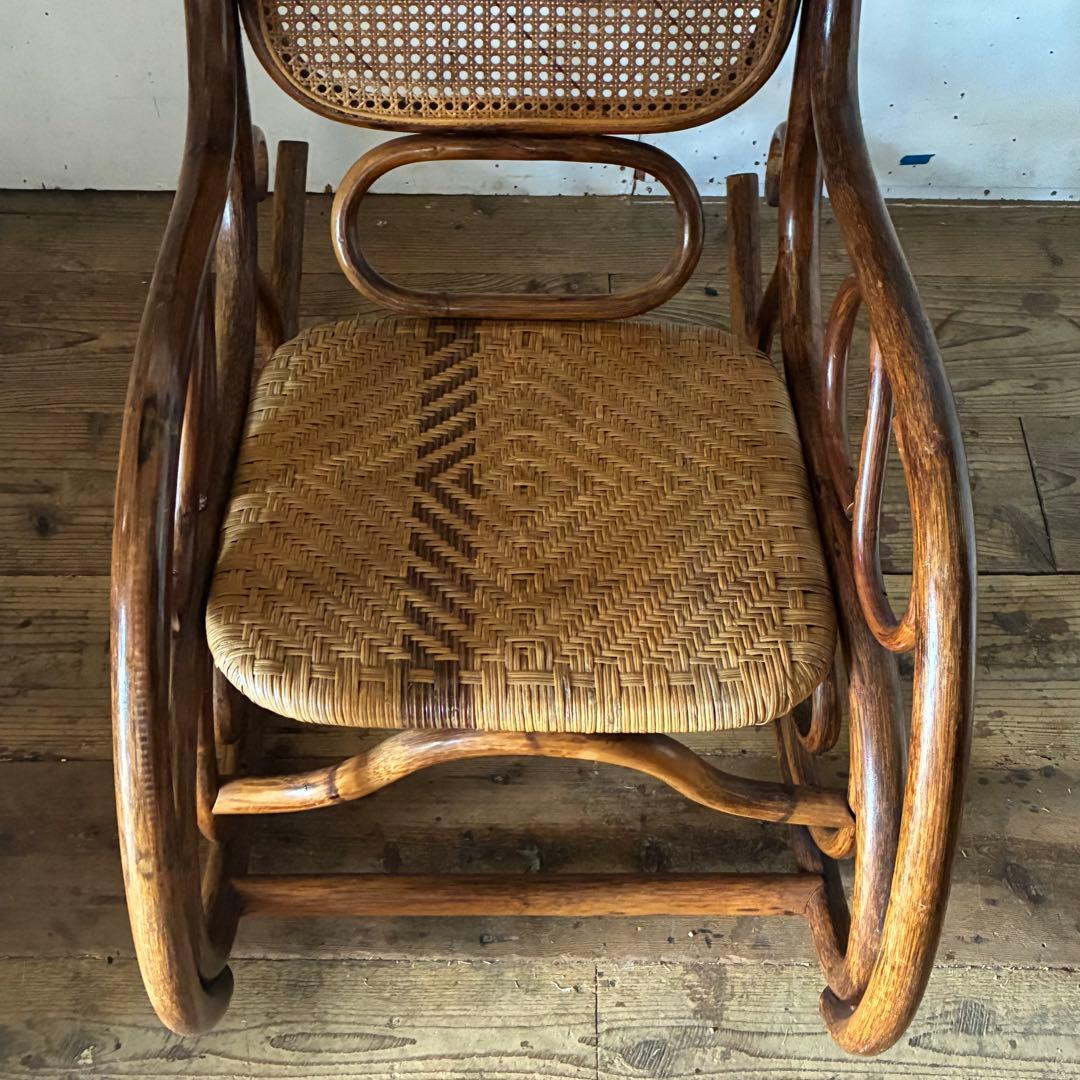 ヴィンテージ ラタン ロッキングチェア レトロ