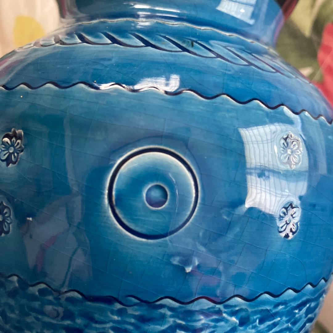 花瓶 - 陶器 - 刻み込み装飾 -リミニブルー - ターコイズ - イタリア
