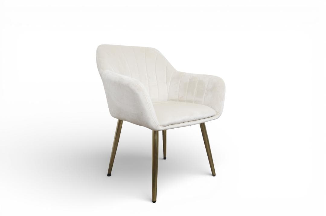 フォロー割【新品】ダイニングチェア 貝殻デザイン ベルベット調 ゴールド脚