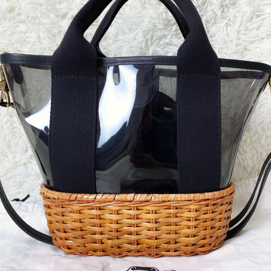 ★本日削除★未使用級　ヴィオラドーロ　PVC×ラタン　　カゴバッグ　2way