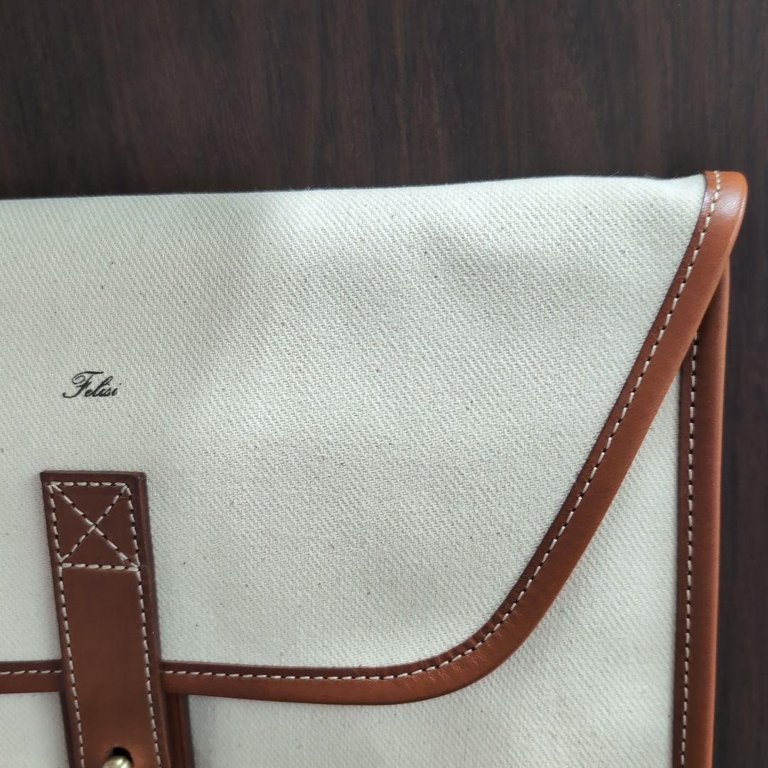 未使用品　Felisi フェリージ　キャンバスクラッチバッグ