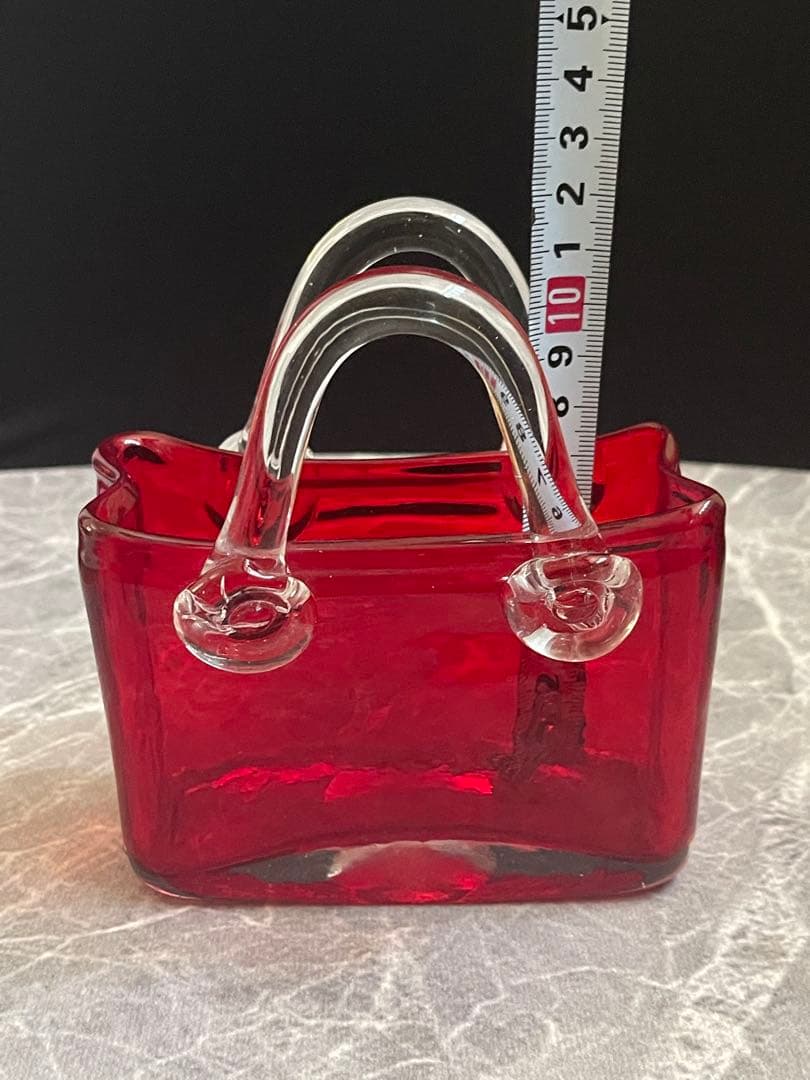 希少　ハンドバッグ型 インテリア置物　ガラス製
