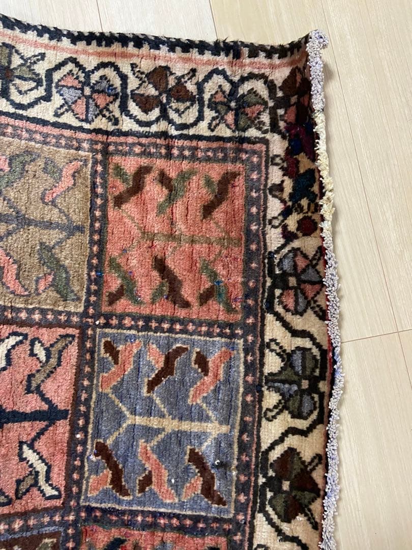 経年30年 イラン産 アンティークラグ ペルシャ絨毯 ラグ