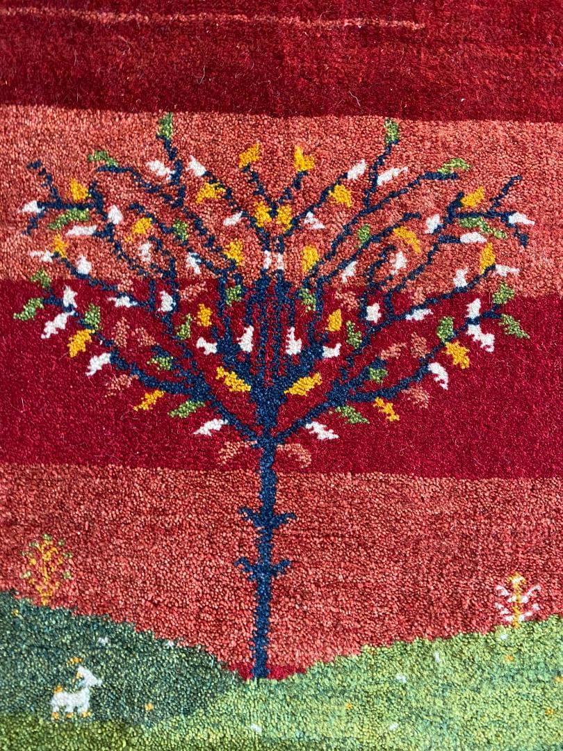 ギャッベ ペルシャ絨毯 120x80cm ギャベ 玄関マット 手織り ラグ 絨毯