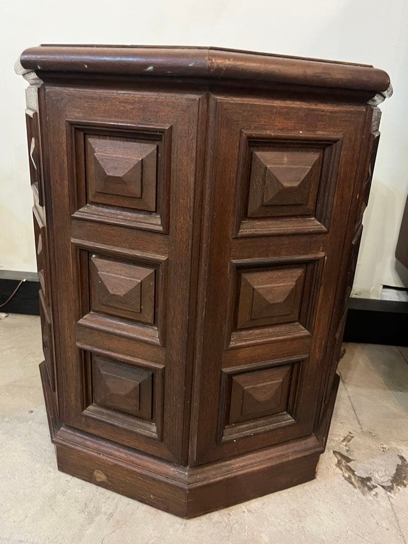 スペイン　アンティーク　オクタゴンサイドテーブル