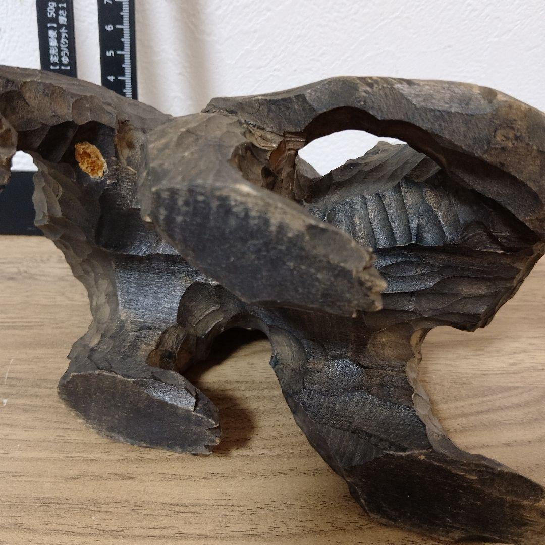 彫刻 アンティーク工芸品希少熊置物北海道民藝 木彫り熊 アイヌ オブジェ 骨董