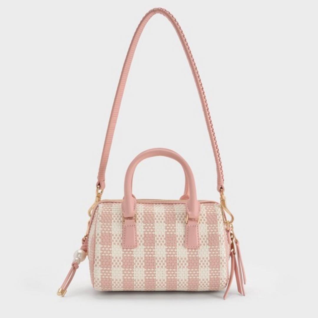 CHARLES & KEITH エベルレイ チェッカーボウリングバッグ