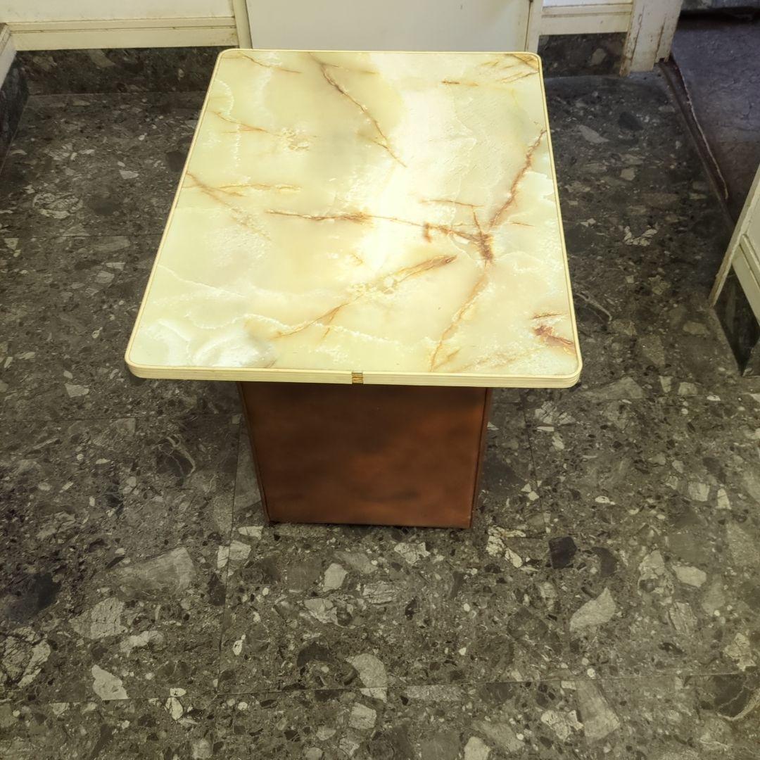 昭和レトロポップテーブル　ローテーブル　スペースエイジ　大理石柄テーブル