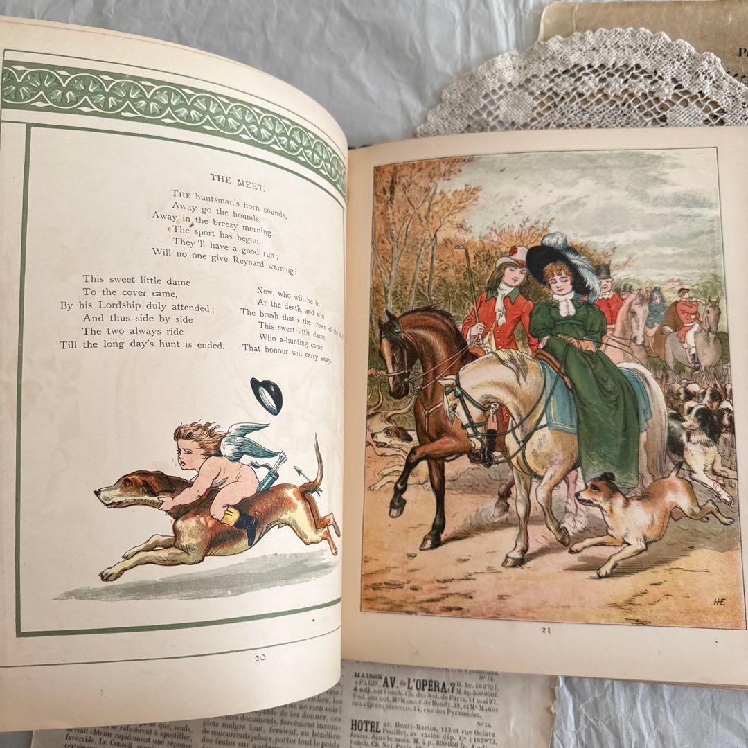 稀少1882年アンティーク美しい挿絵の絵本　洋書　古書ジャンクジャーナル児童書