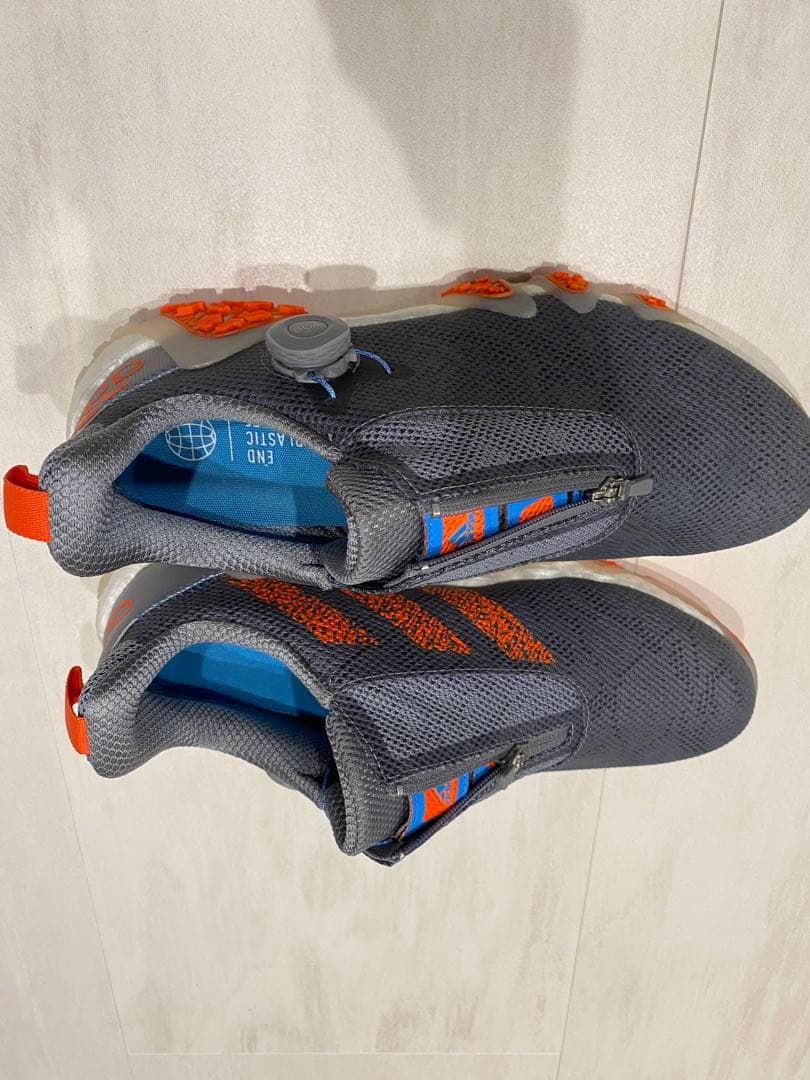 adidas ゴルフシューズ ダークグレー/オレンジ