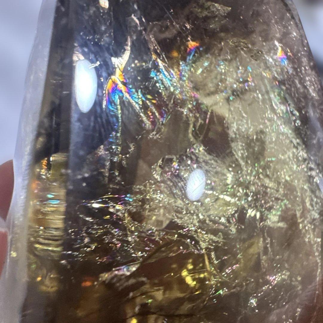 【極上品】スモーキーゼウスシトリンファントム 原石530g 台座付き