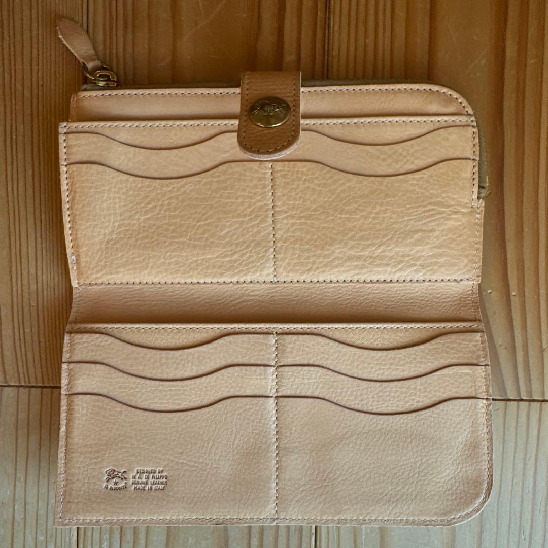 【新品】IL BISONTE コンチョストラップ 長財布 ヌメ ナチュラル☆