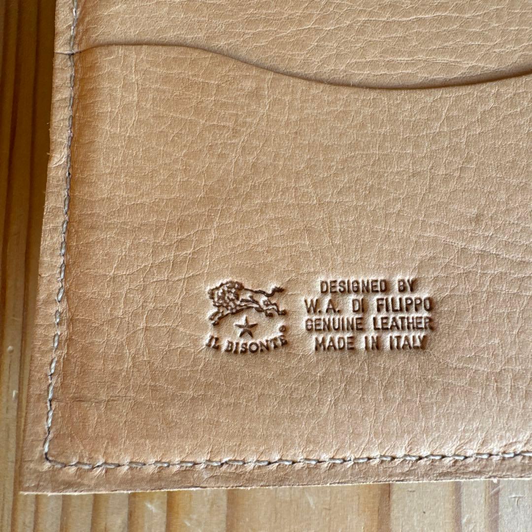 【新品】IL BISONTE コンチョストラップ 長財布 ヌメ ナチュラル☆