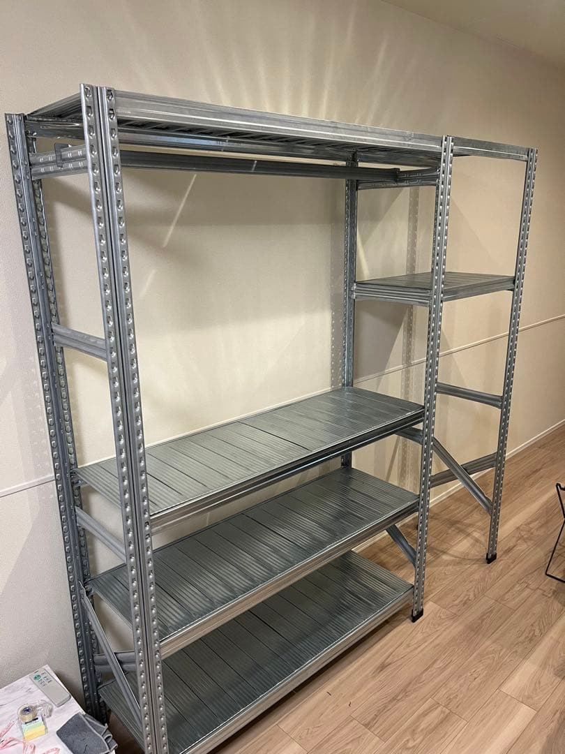 【美品】メタルシステム ハンガーラック 4段+ 連結ラック2段