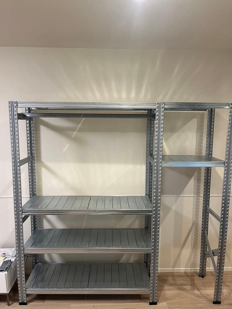 【美品】メタルシステム ハンガーラック 4段+ 連結ラック2段