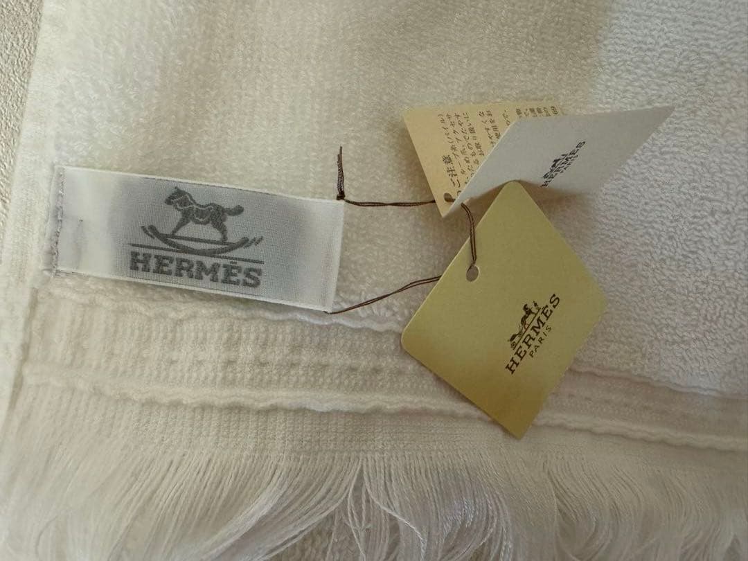 【未使用品】HERMES タオルケット ホワイト