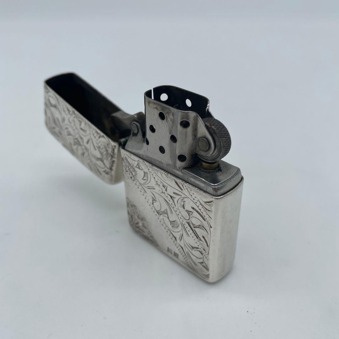 純銀　ZIPPO 33g ジッポー ライター SILVER 彫刻　中古