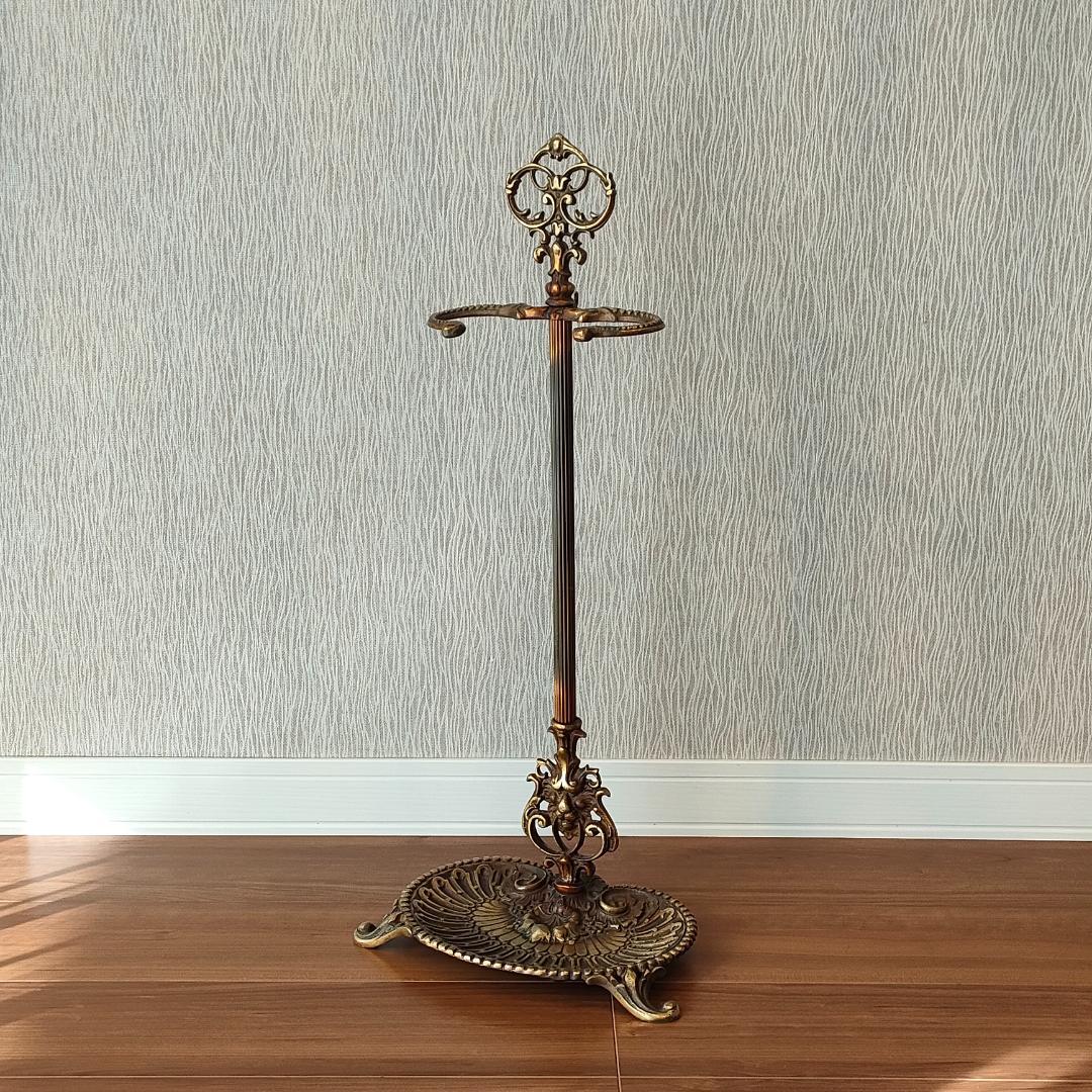 アンティーク　傘立て　杖立て　真鍮　鋳物　アンブレラスタンド