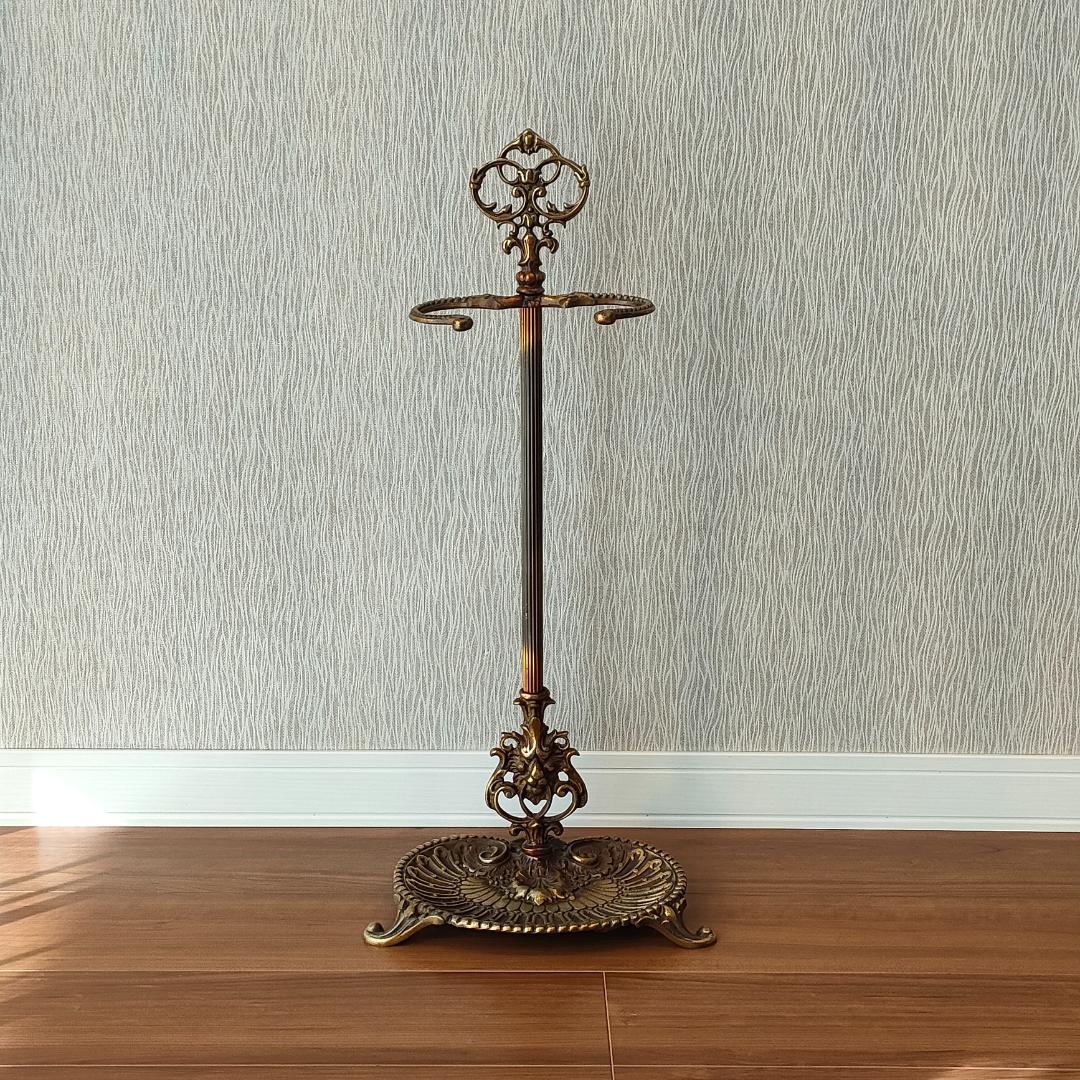 アンティーク　傘立て　杖立て　真鍮　鋳物　アンブレラスタンド
