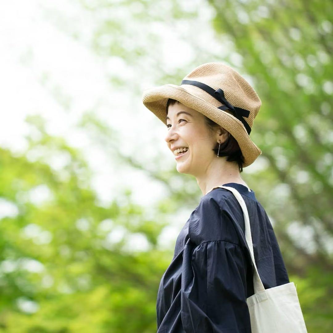 mature ha. BOXED HAT 麦わら帽子つば幅11cmペーパーハット
