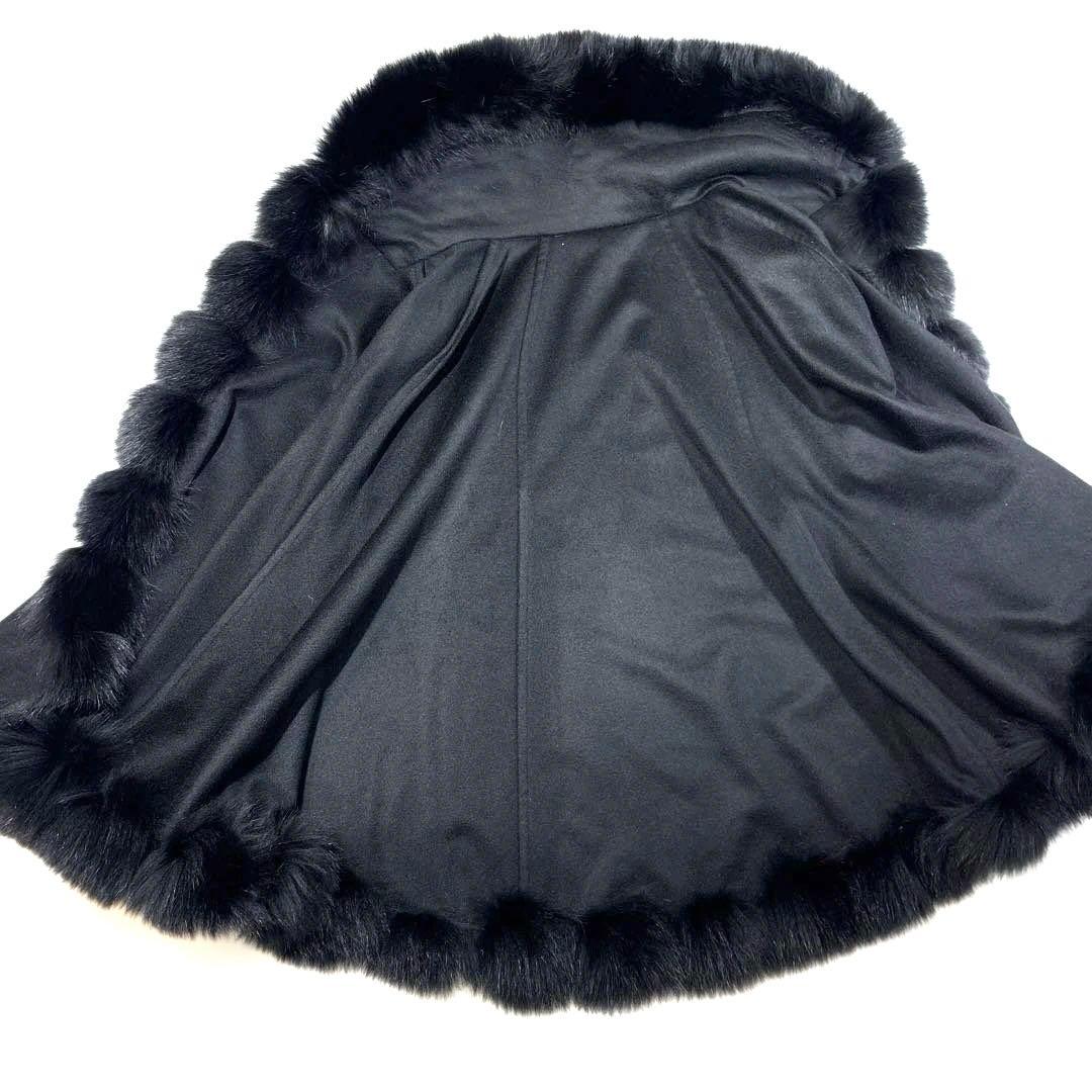 極美品✨LAVITA ポンチョ ケープ カシミヤ100% ブルーフォックス 40
