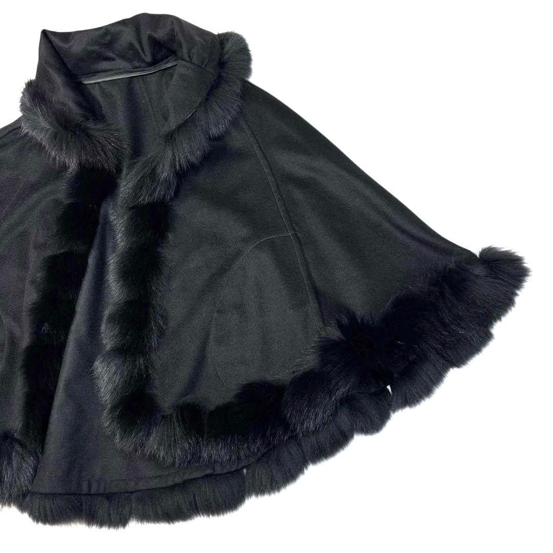 極美品✨LAVITA ポンチョ ケープ カシミヤ100% ブルーフォックス 40
