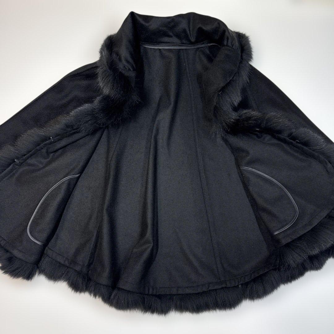 極美品✨LAVITA ポンチョ ケープ カシミヤ100% ブルーフォックス 40