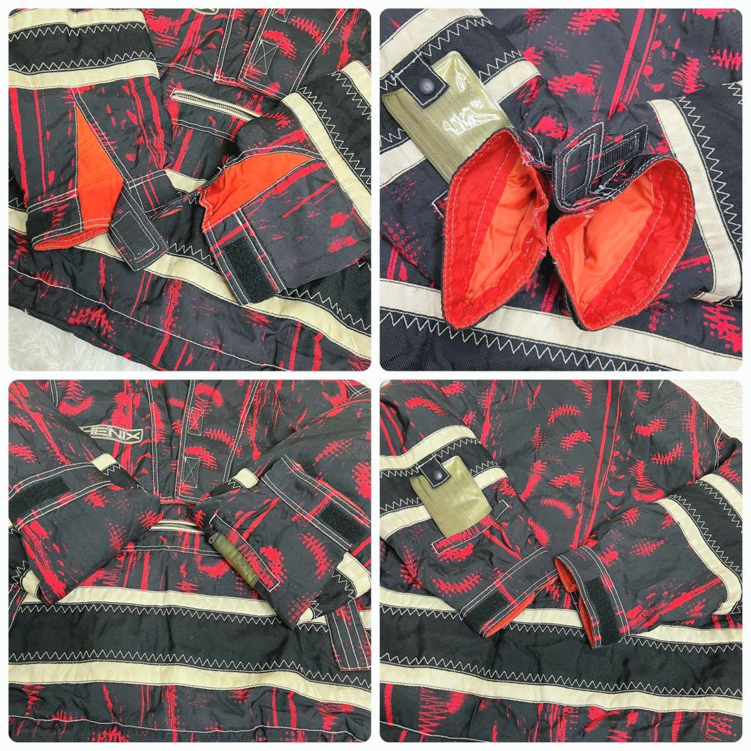 レトロ 90s フェニックス スキーウェア 上下M レッドブラック スキースノボ