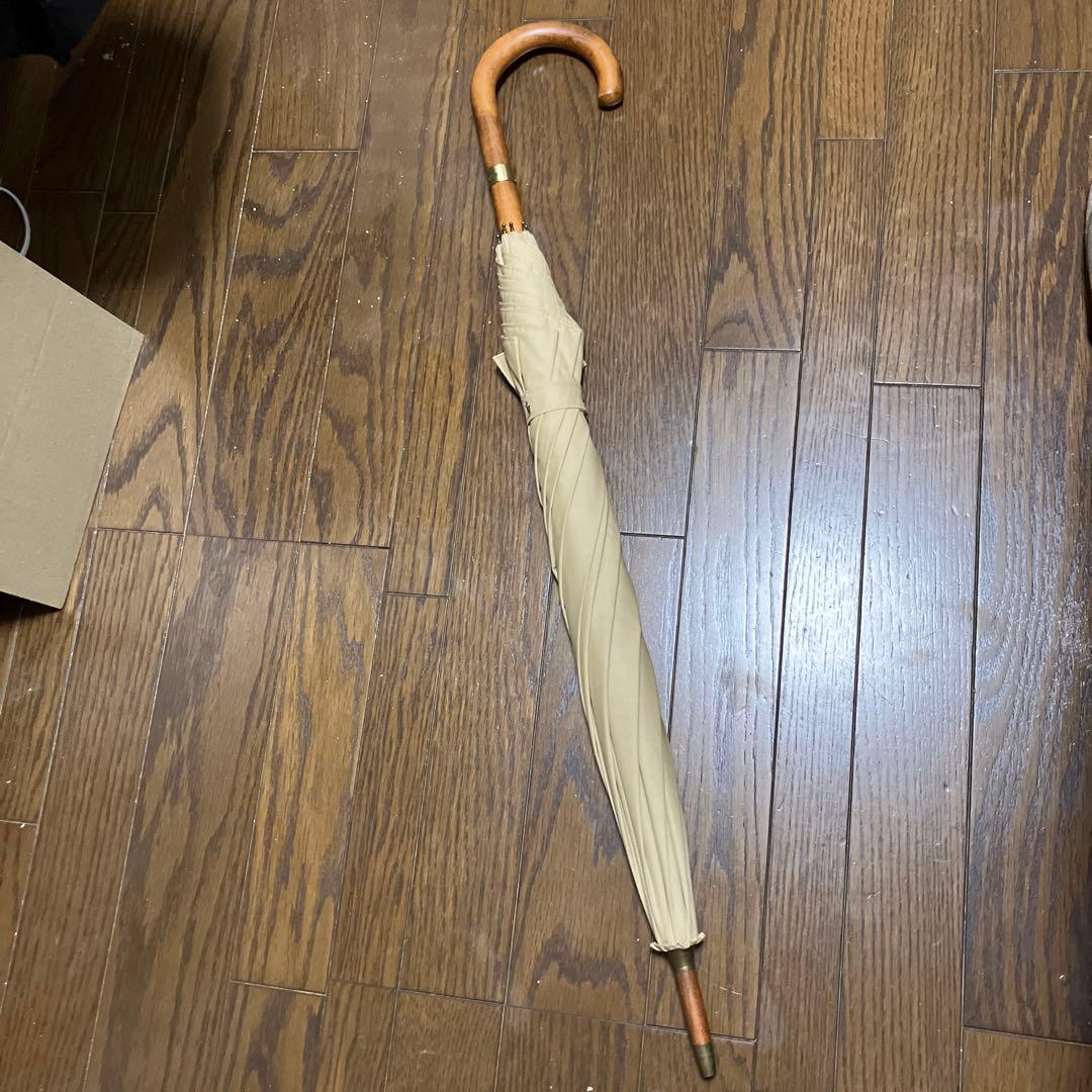 ポロ ラルフローレン 刺繍ロゴ 晴雨兼用長傘 ベージュ