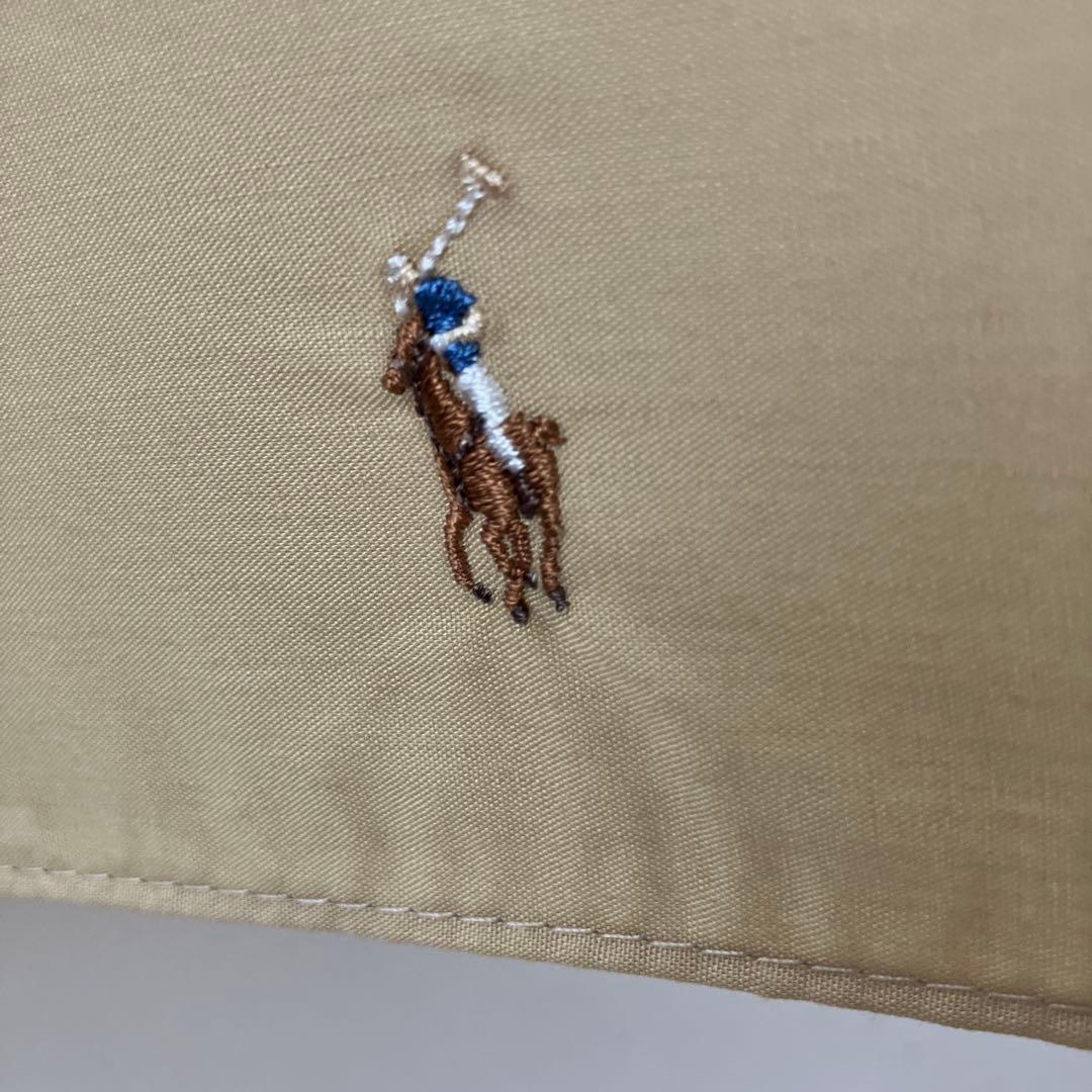 ポロ ラルフローレン 刺繍ロゴ 晴雨兼用長傘 ベージュ
