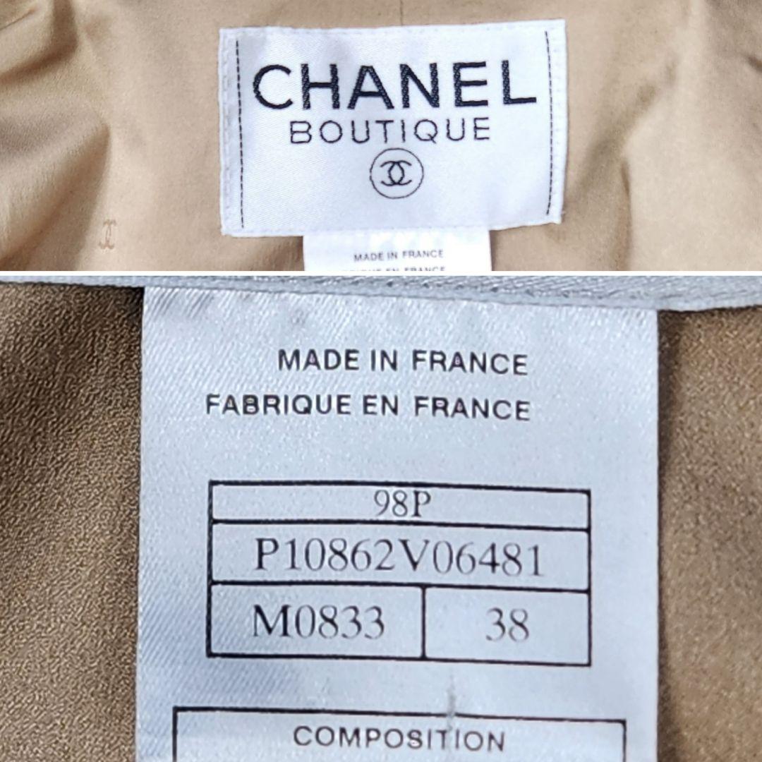 極美品✨CHANEL 98P ジャケット 刺繍 銀ボタン 38 ベージュ